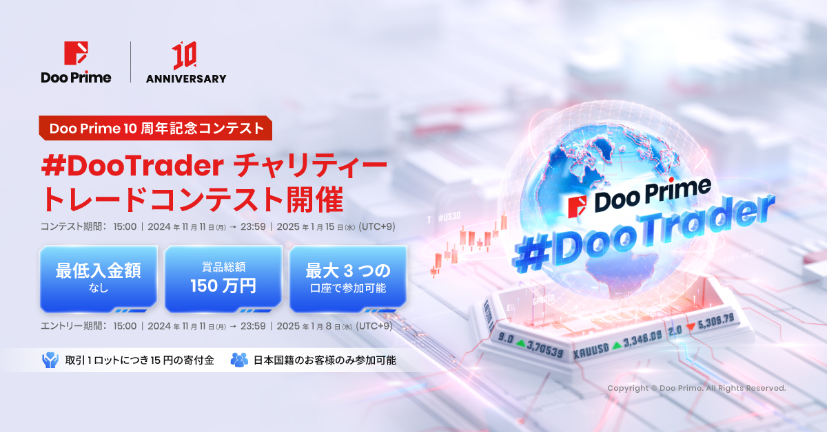 Doo Primeの10周年を記念して、#DooTraderチャリティートレードコンテストの開催が決定！